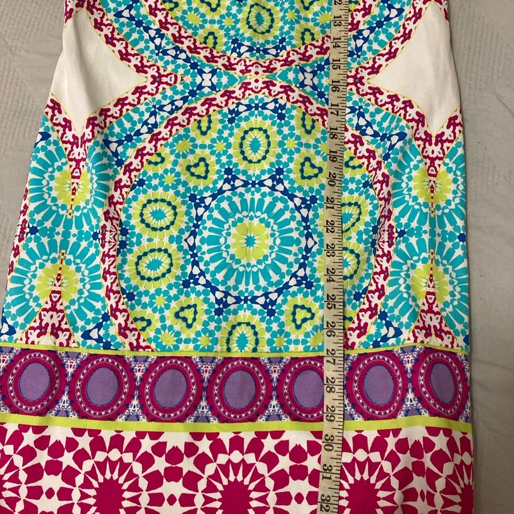 London Times Paisley Geometric Dress Sleeveless Cotton blend multicolor Size 4 - Picture 9 of 13